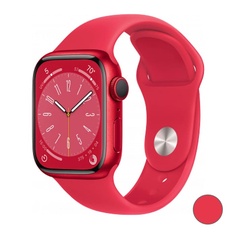 Watch Series 8, 45 мм, корпус из алюминия цвета «Красный», спортивный ремешок «Красный»