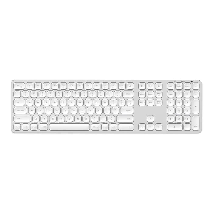 Aluminum Wireless Keyboard with Numeric Keypad Bluetooth, Silver