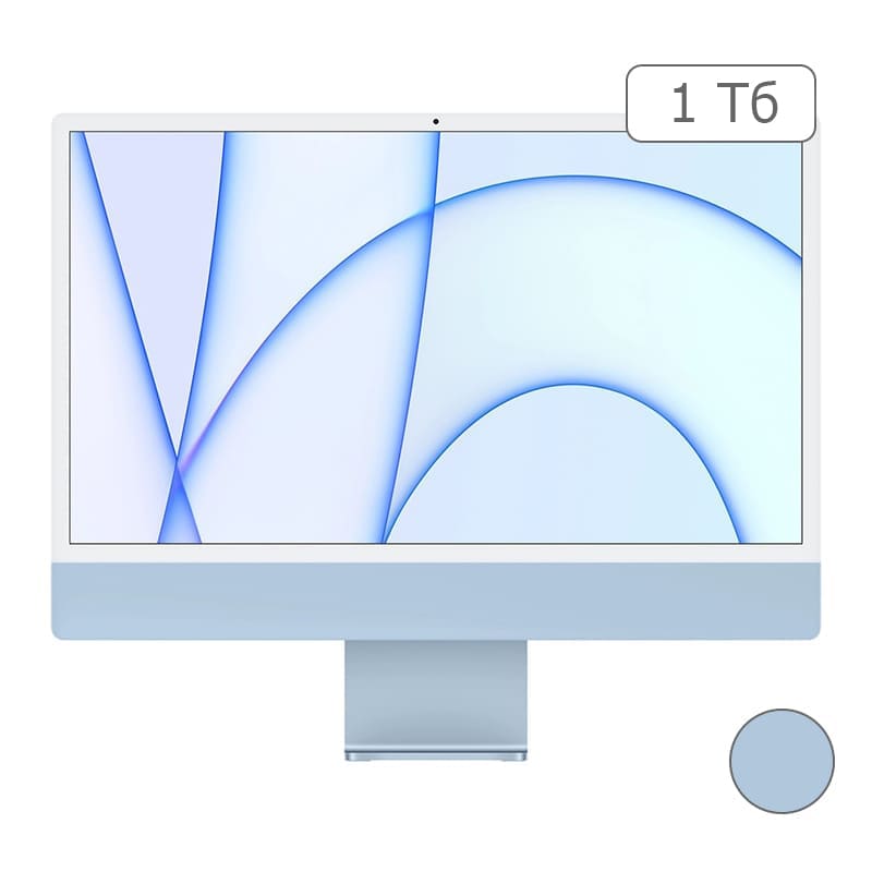 iMac 24" Retina 4,5K, M1 8C CPU, 7C GPU, 8 ГБ, 1 ТБ SSD, синий
