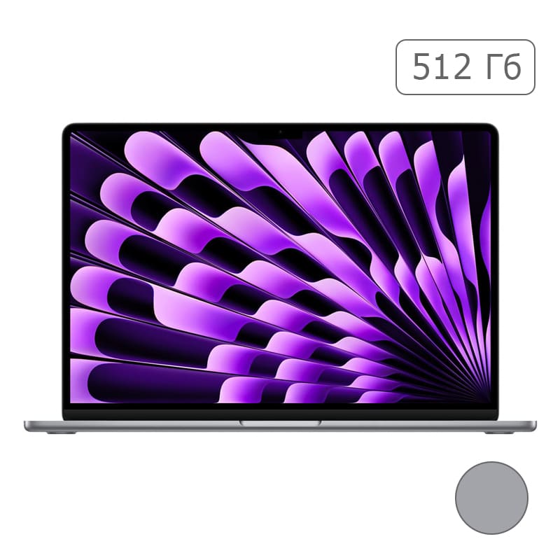 Apple MacBook Air 15" (M2, 8C CPU, 10C GPU, 2023) 8 ГБ, 512 ГБ SSD, Space Gray (MQKQ3)