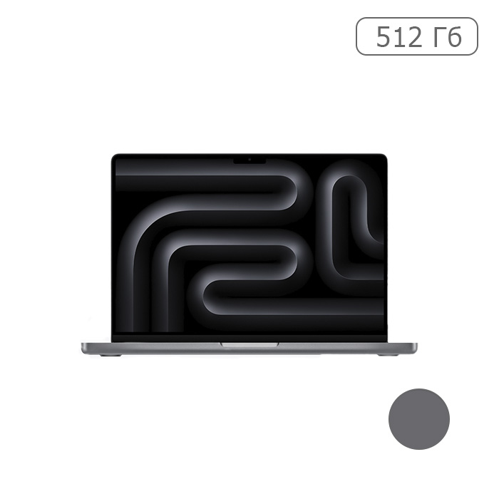 Apple MacBook Pro 14" (M3 10C CPU, 2023) 8 ГБ, SSD 512 ГБ, серый космос